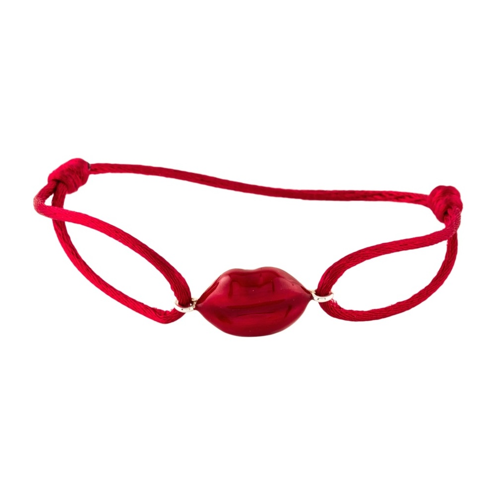 Mattioli Red Lips Sterling Silver and Enamel Bracelet